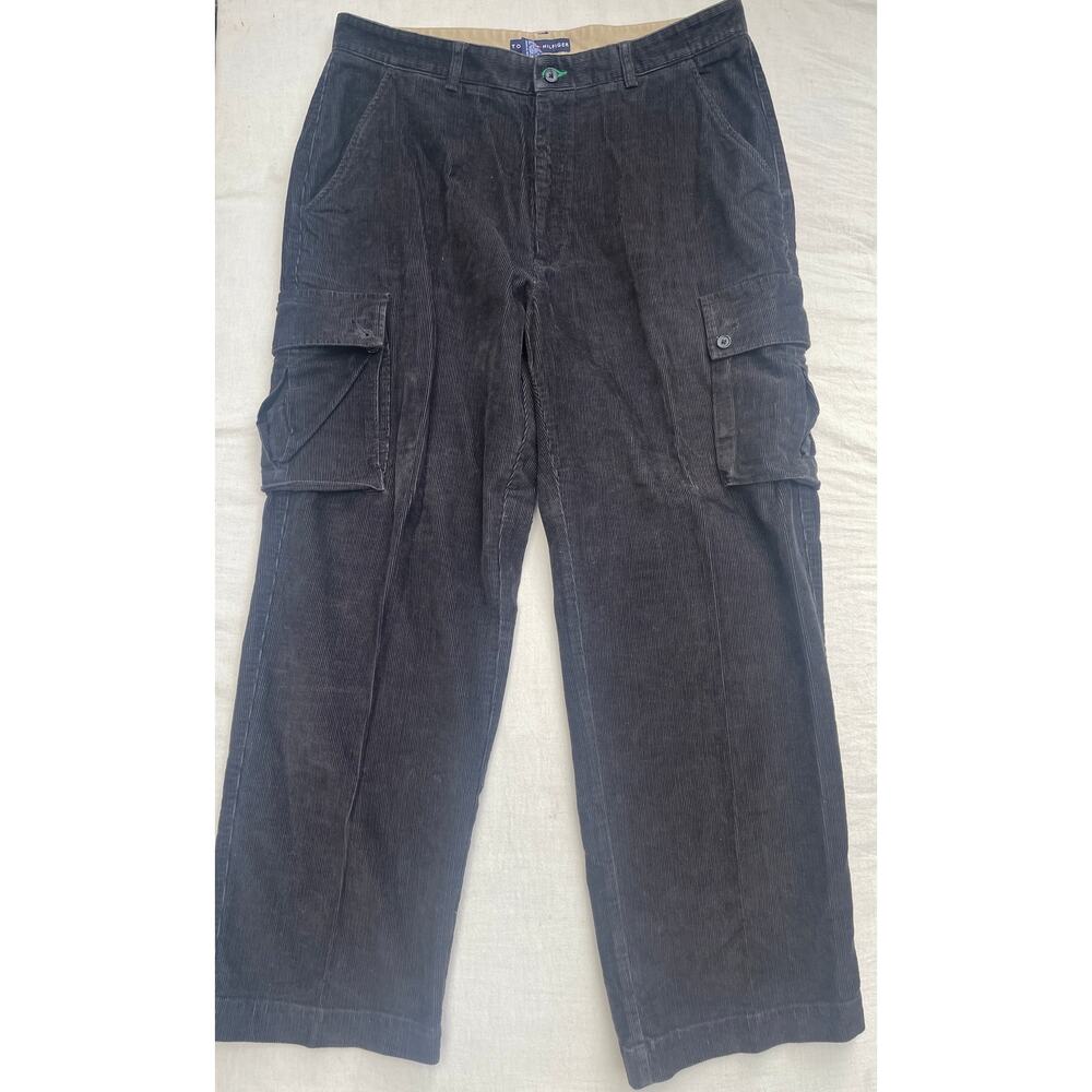 Vintage‎ Tommy Hilfiger Men's Size 36/30 Wide Leg Cargo Corduroy Pants Classic